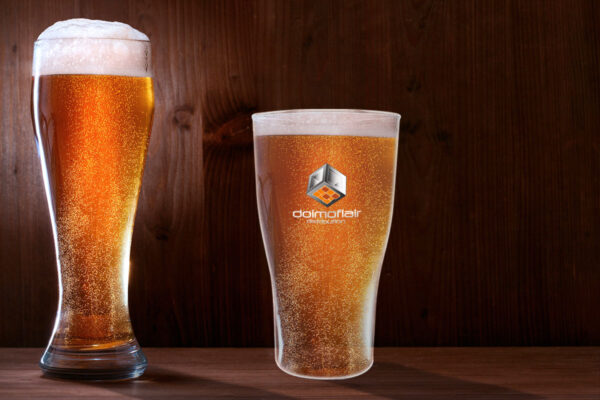 Biergläser personalisierbar mit Text und Logo Birra SAN 360cc. MITTE 200cc. aus unzerbrechlichem Kunststoff