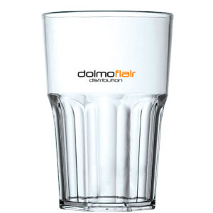 Customizable cocktail glass with text and Granity SAN 400cc logo. -Transparent in unbreakable plastic