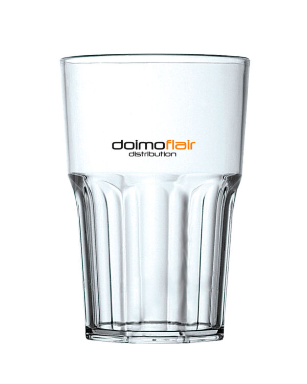 Anpassbares Cocktailglas mit Text und Granity SAN 400cc-Logo. -Transparent aus unzerbrechlichem Kunststoff