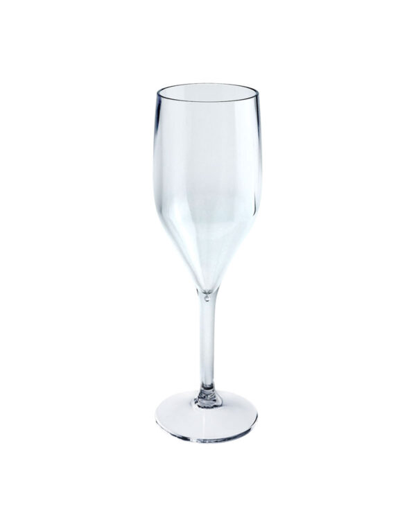 Sektgläser personalisierbar mit Text und Logo Flute SAN 150cc. - Durchsichtig aus unzerbrechlichem Kunststoff