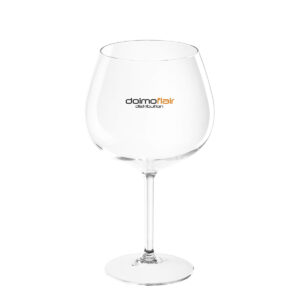 Gin tonic balloon goblet customizable with Ballon Gin TT 860cc text and logo. -Transparent in unbreakable plastic