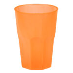 Cocktailgläser personalisierbar mit Text und Logo Granity light PP 420cc. Frost MID 300cc. -Orange in unzerbrechlichem Kunststoff
