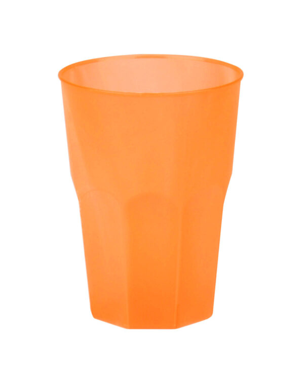Cocktailgläser personalisierbar mit Text und Logo Granity light PP 420cc. Frost MID 300cc. -Orange in unzerbrechlichem Kunststoff