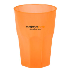 Soft Cocktail Glasses customizable with text and logo Granity light PP 420cc. Frost MID 300cc. -Orange in unbreakable plastic