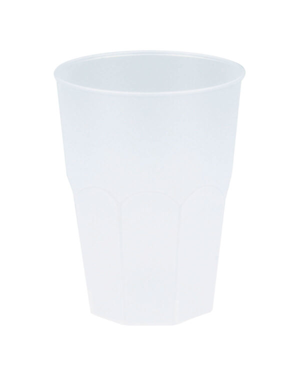 Cocktailgläser personalisierbar mit Text und Logo Granity light PP 420cc. Frost MID 300cc. -Durchsichtig Weiß in unzerbrechlichem Kunststoff