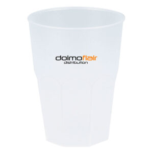 Soft Cocktail Glasses customizable with text and logo Granity light PP 420cc. Frost MID 300cc. -Transparent Frost in unbreakable plastic