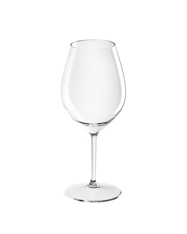 Wine glass personalized with text and logo Redone TT 510cc. -Transparent in unbreakable plastic