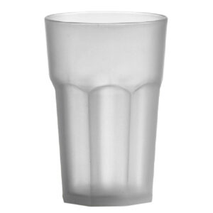 Customizable cocktail glass with text and Granity PP 400cc logo. Frost -Transparent in shatterproof plastic