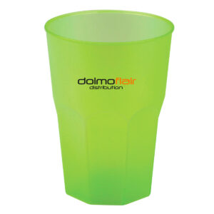 Soft Cocktail Glasses customizable with text and logo Granity light PP 420cc. Frost MID 300cc. -Green in unbreakable plastic