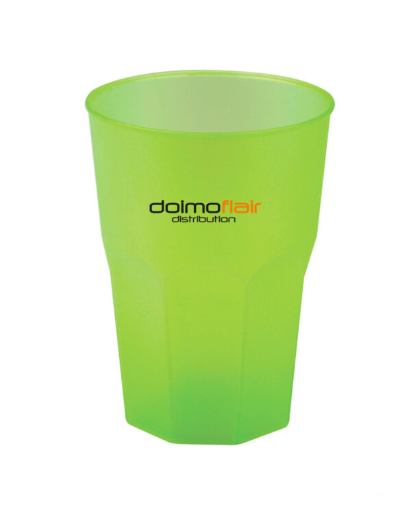 Cocktailgläser personalisierbar mit Text und Logo Granity light PP 420cc. Frost MID 300cc. -Grün in unzerbrechlichem Kunststoff