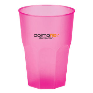 Soft Cocktail Glasses customizable with text and logo Granity light PP 420cc. Frost MID 300cc. -Pink in unbreakable plastic