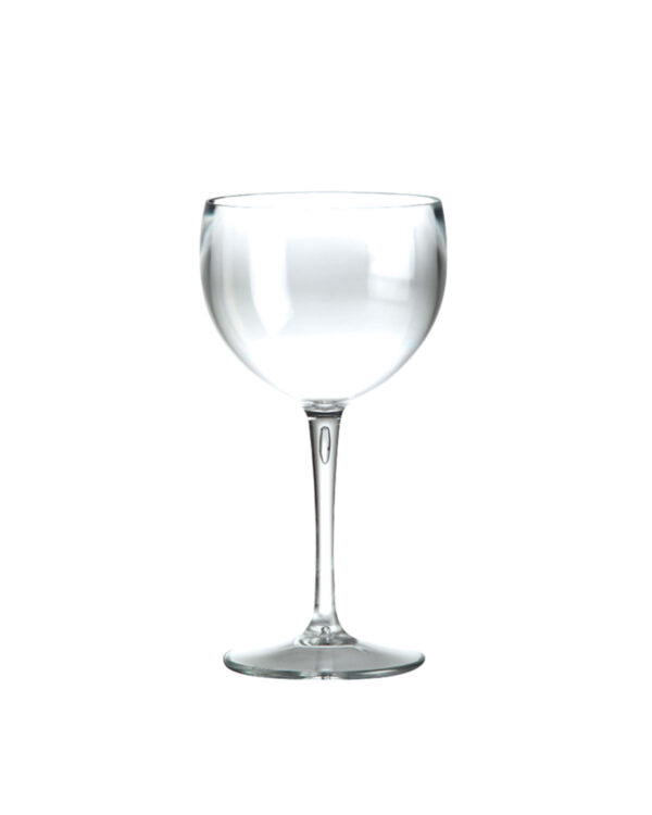 Wine glasses customizable with texts and 400cc Balloon PC logo. - transparent in unbreakable plastic