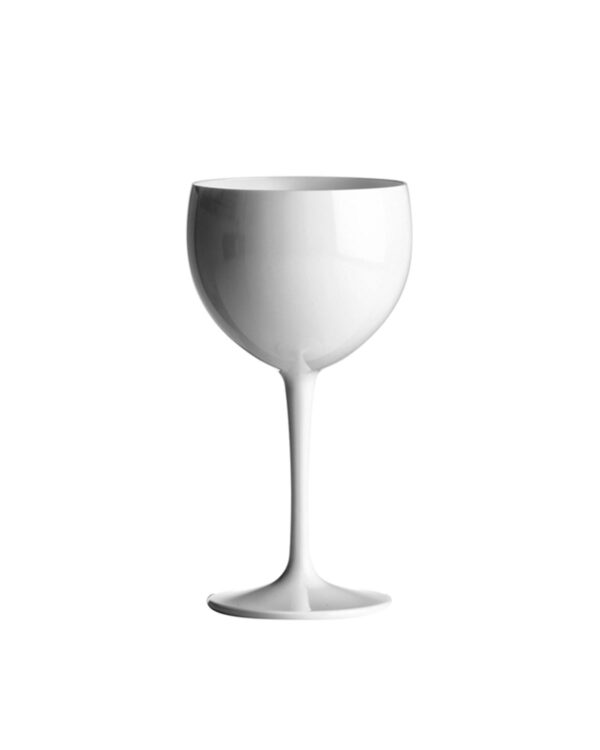 Bicchiere da vino Ballon bianco policarbonato 400cc Infrangibile logo