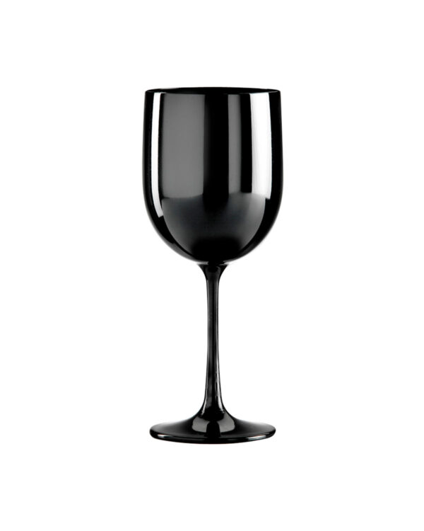Wine glasses customizable with texts and logo Piscine PC 480cc. - black in unbreakable plastic