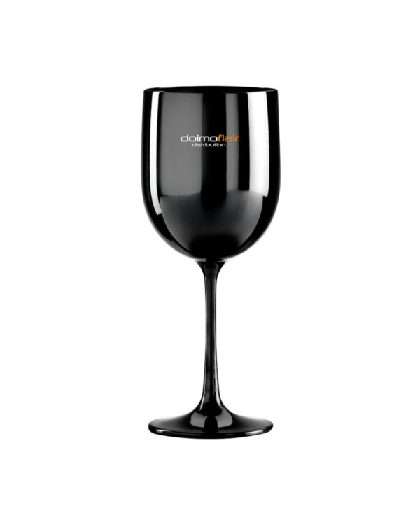 Wine glasses customizable with texts and logo Piscine PC 480cc. - black in unbreakable plastic