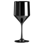 Wine glasses customizable with text and logo Premium Vino PC 450cc. - black in unbreakable plastic