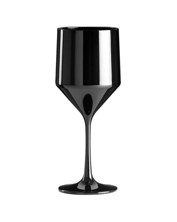 Wine glasses customizable with text and logo Premium Vino PC 450cc. - black in unbreakable plastic
