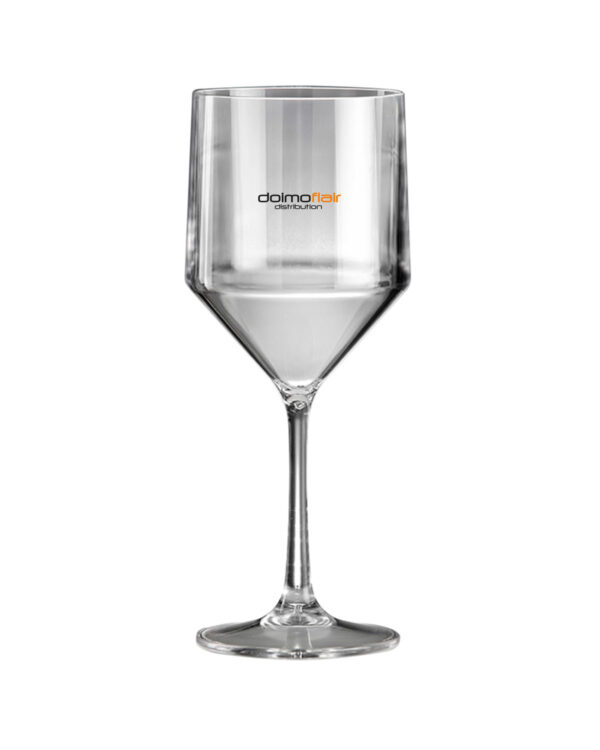 Wine glasses customizable with text and logo Premium Vino PC 450cc. - transparent in unbreakable plastic