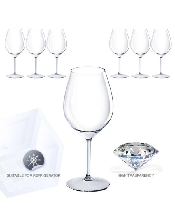 customizable wine goblet big pack with text and 510cc logo. 200 pcs. -Transparent in unbreakable plastic
