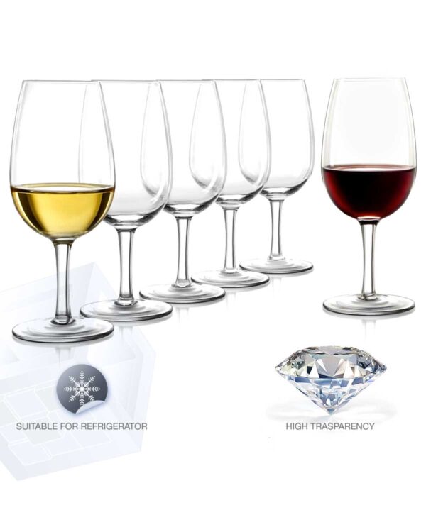Customizable tasting glasses with texts and logo TT 225cc tasting glass. -Transparent in unbreakable plastic