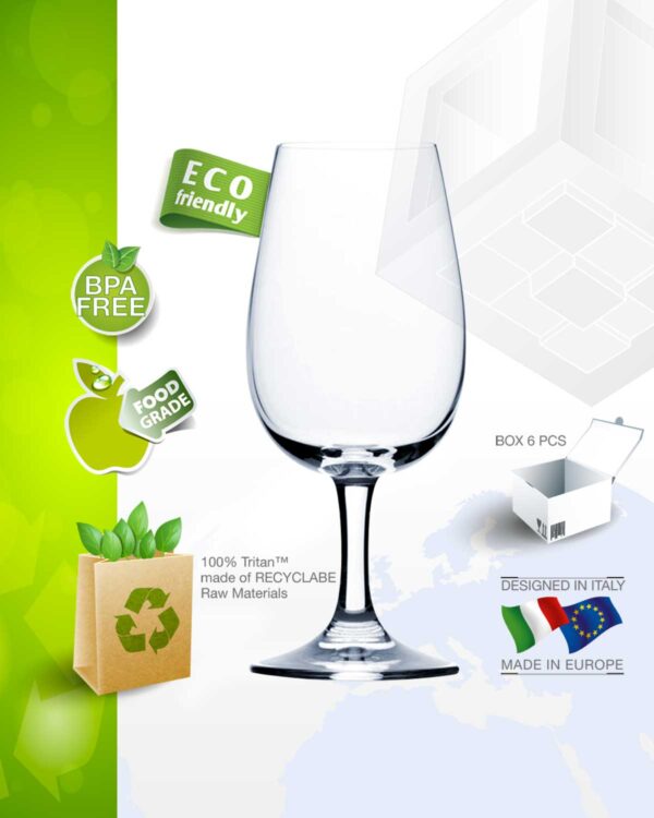 Customizable tasting glasses with texts and logo TT 225cc tasting glass. -Transparent in unbreakable plastic