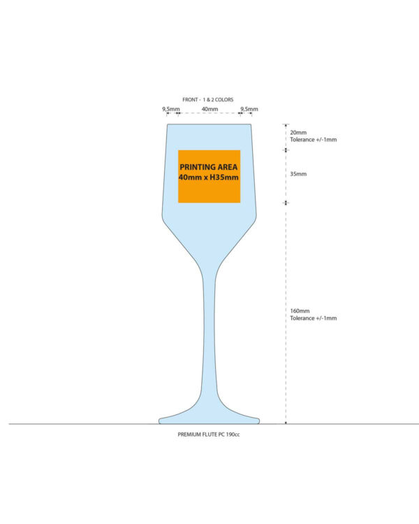 Bicchiere da Spumante. Bicchieri personalizzabili con logo, testi e grafica.